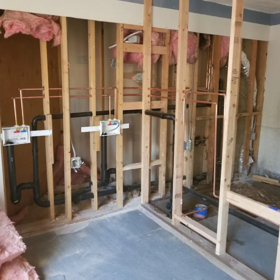 Copper pipe rough-in and plumbing installation in Dawsonville